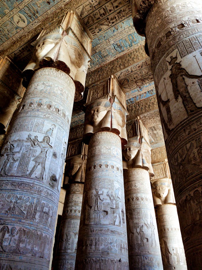 Explore the captivating ancient Egyptian art and architecture at Dendera Temple.